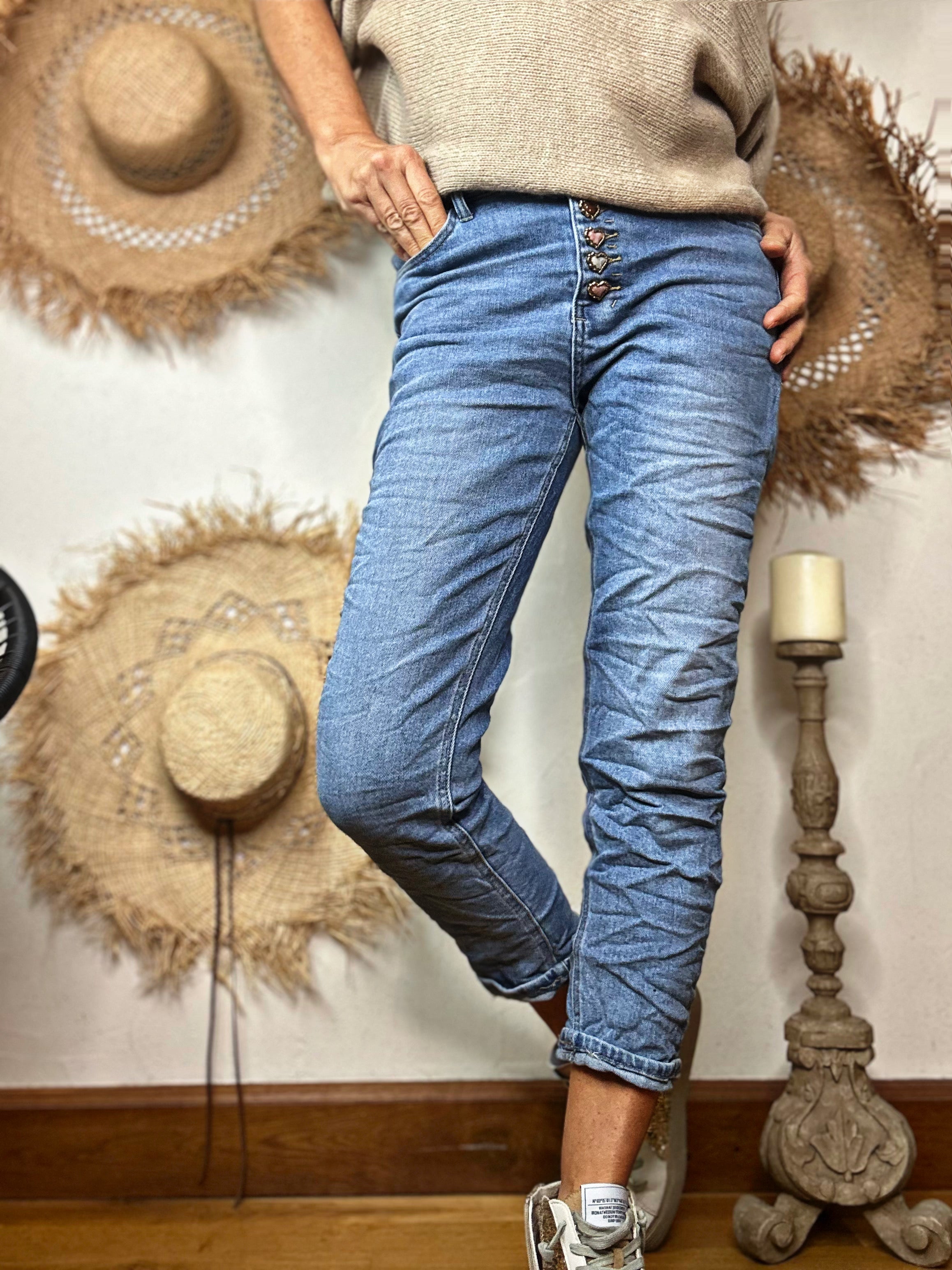 Jeans COEUR Bleu clair