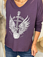 Charger l&#39;image dans la galerie, Tee shirt LOS ANGELES Prune
