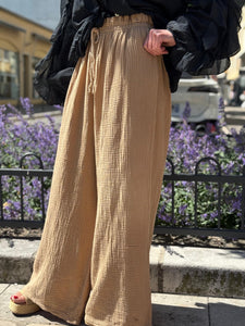 Pantalon gaze de coton YAGO Camel