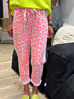 Charger l&#39;image dans la galerie, Pantalon CALYPSO Fuchsia Orange Ecru
