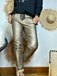 Pantalon simili JULIO Camel doré