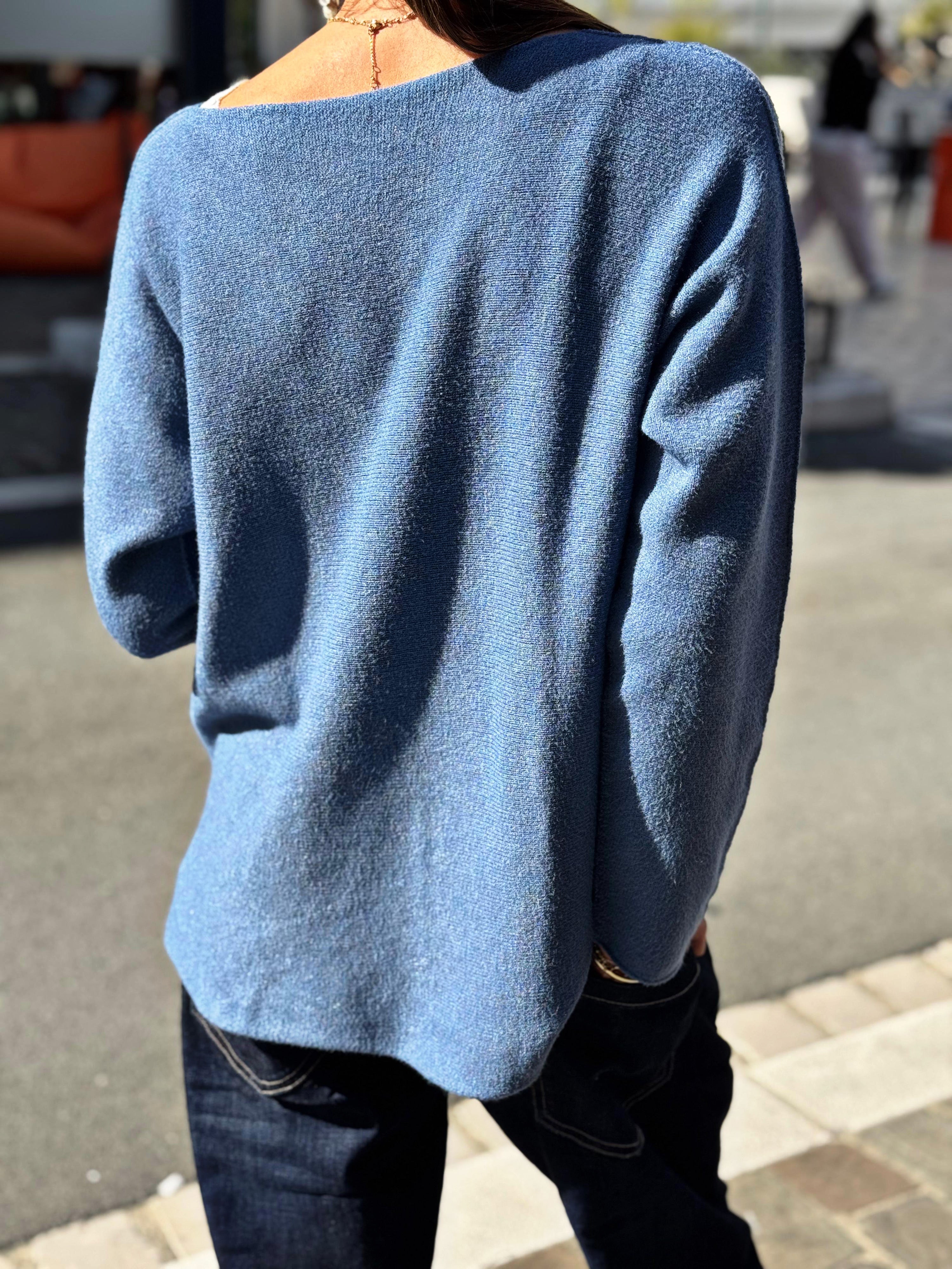 Pull doux LINO Bleu