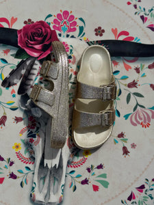 Sandales pailletées DINA Doré clair