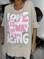 Charger l'image dans la galerie, T-shirt imprimé message Beige - LOVE
