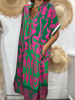 Charger l'image dans la galerie, Robe LILI Vert Fuchsia
