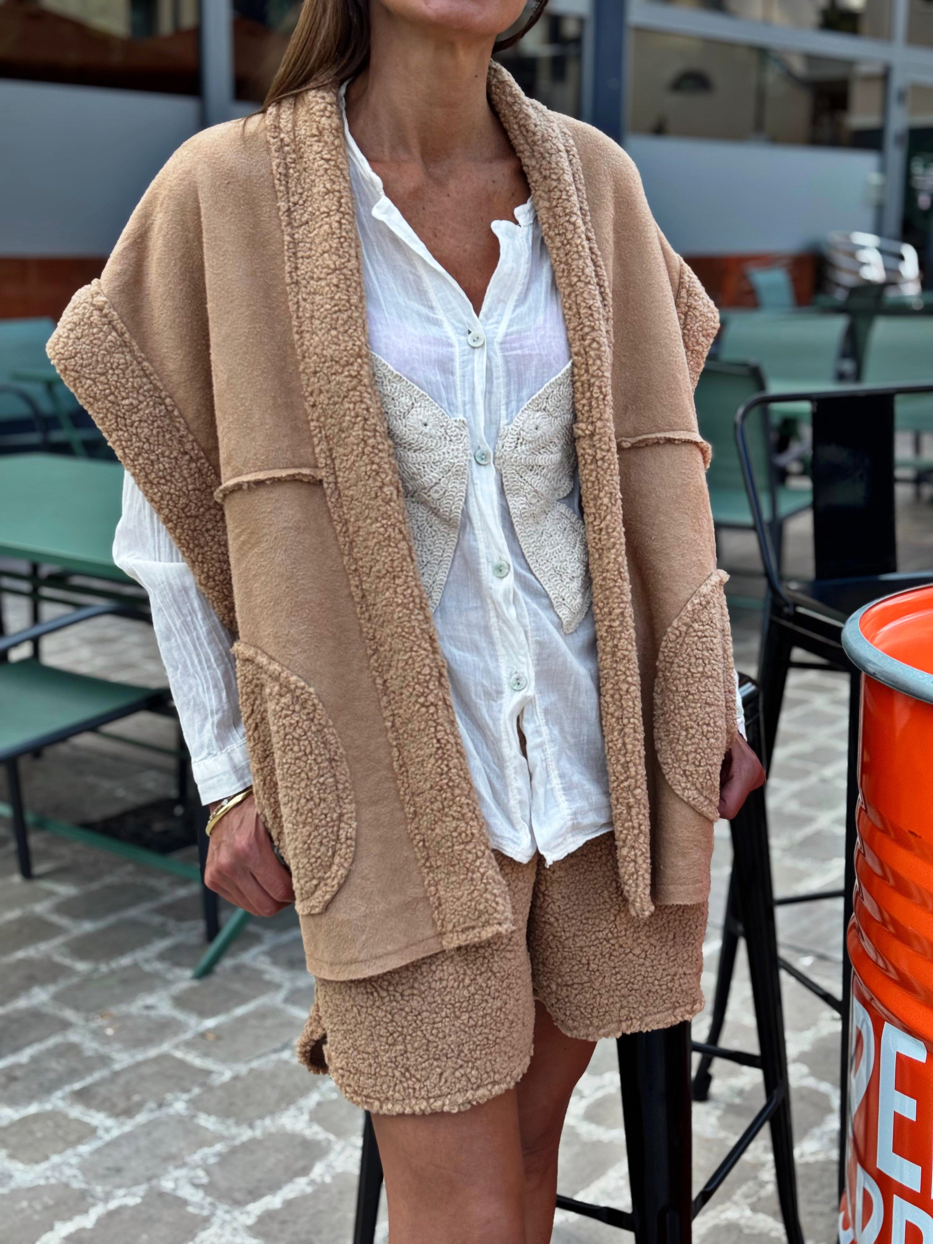 Blouson sans manche LOOMY Camel