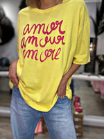 Charger l&#39;image dans la galerie, Tee shirt AMOUR Jaune
