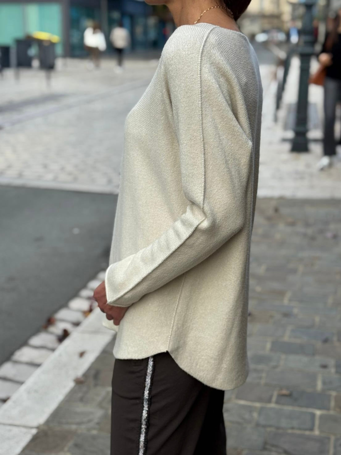 Pull doux LINO Greige