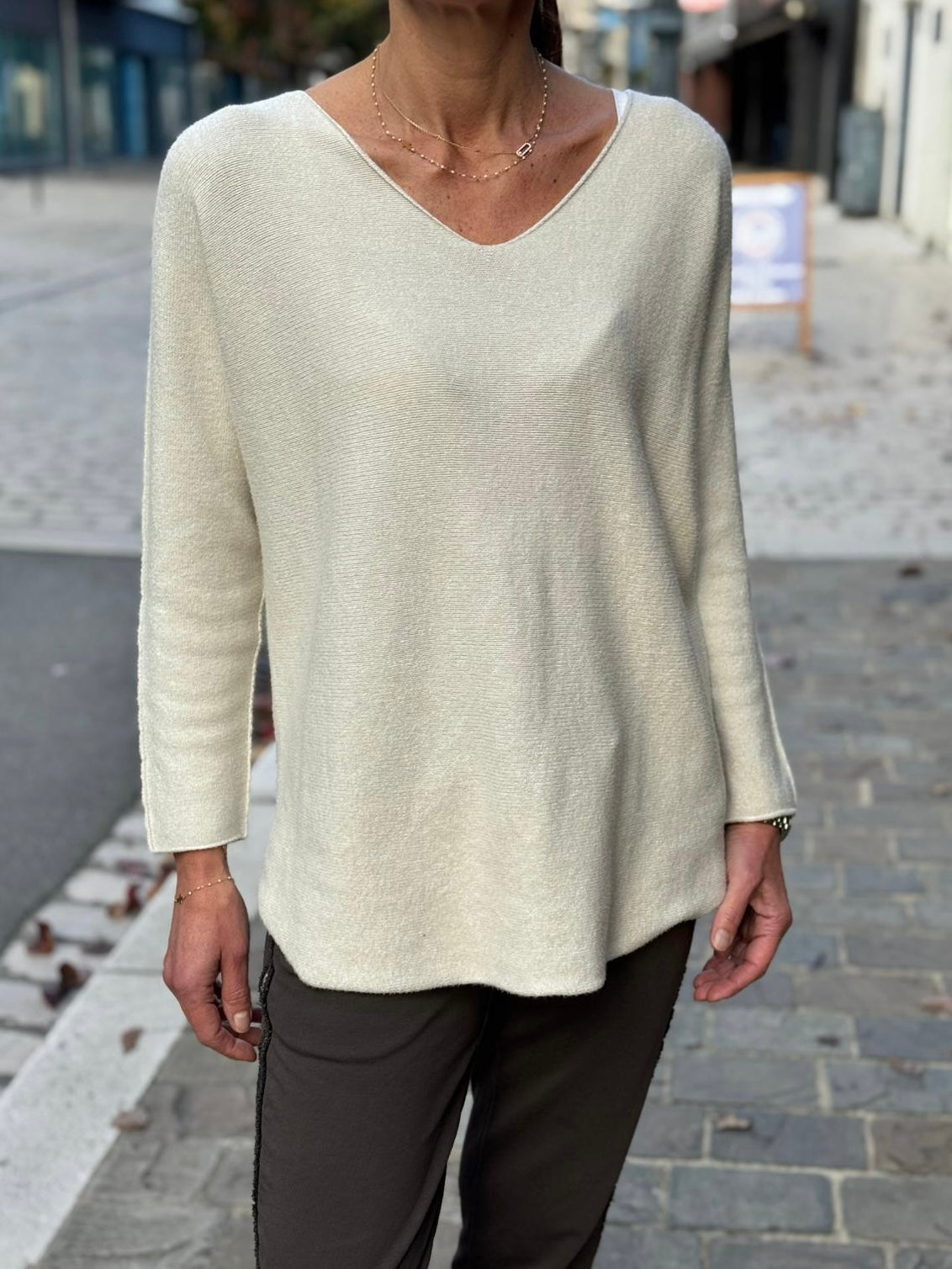 Pull doux TAO Greige