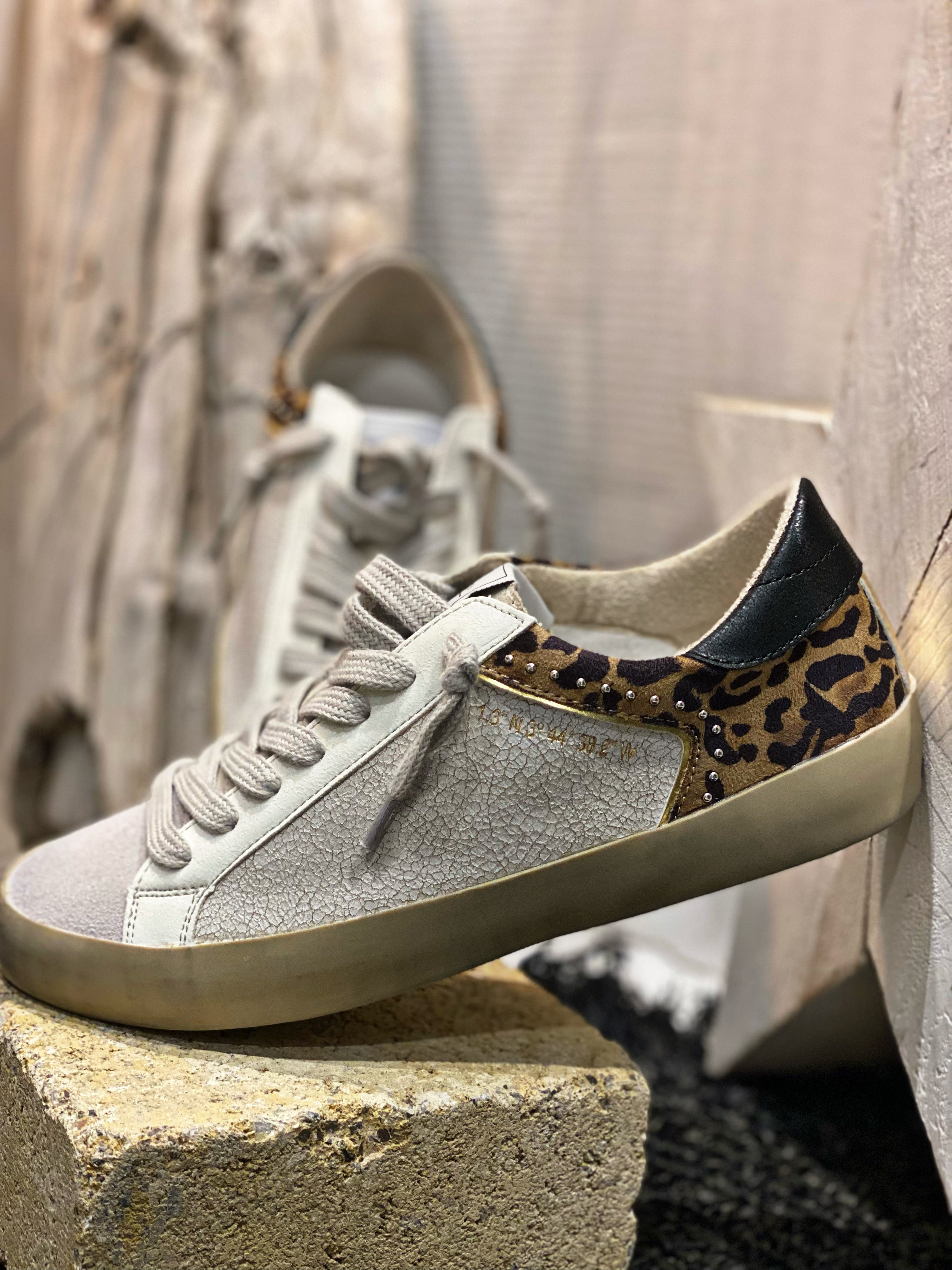 Baskets TALY Blanc Leopard