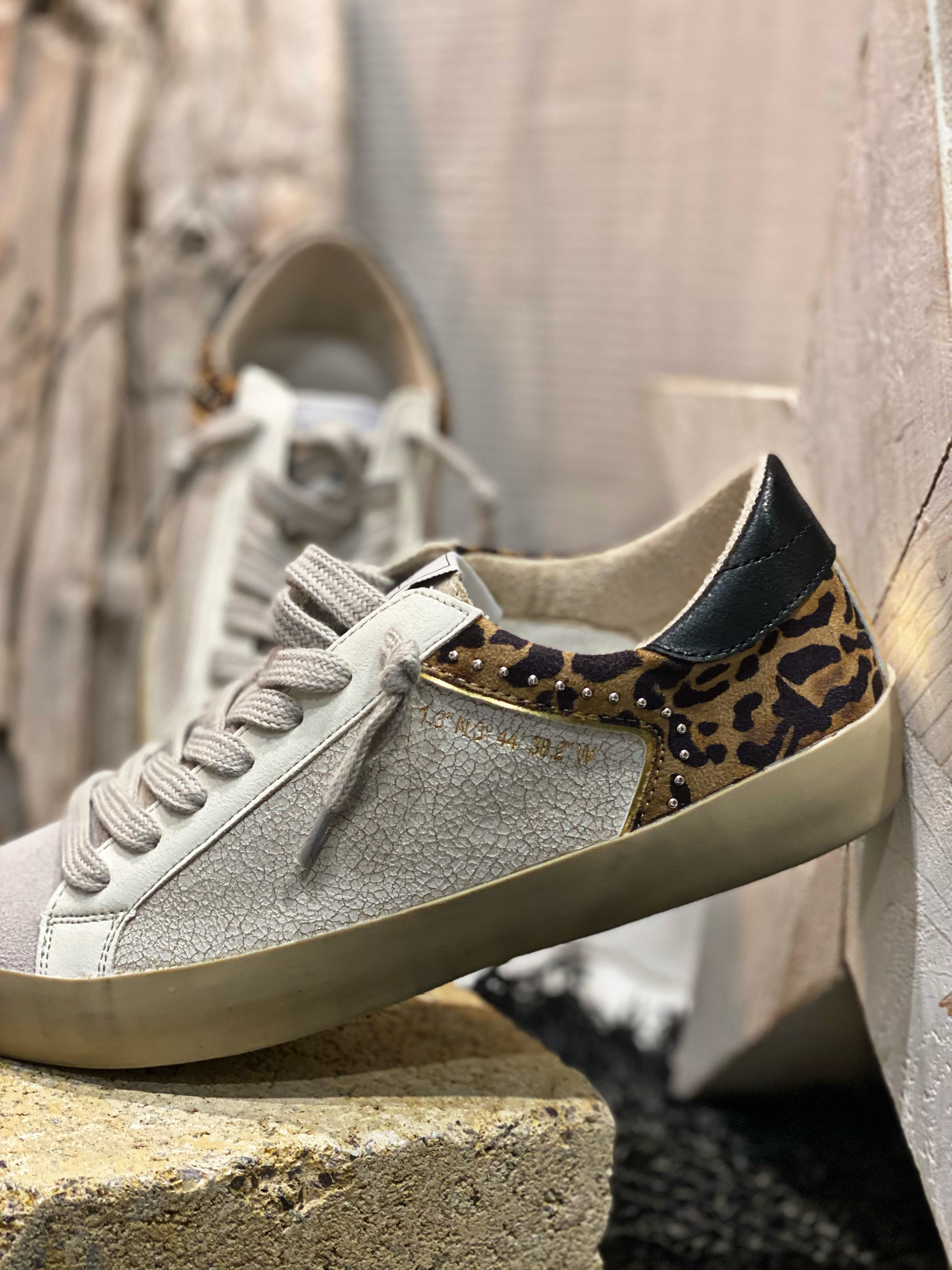 Baskets TALY Blanc Leopard
