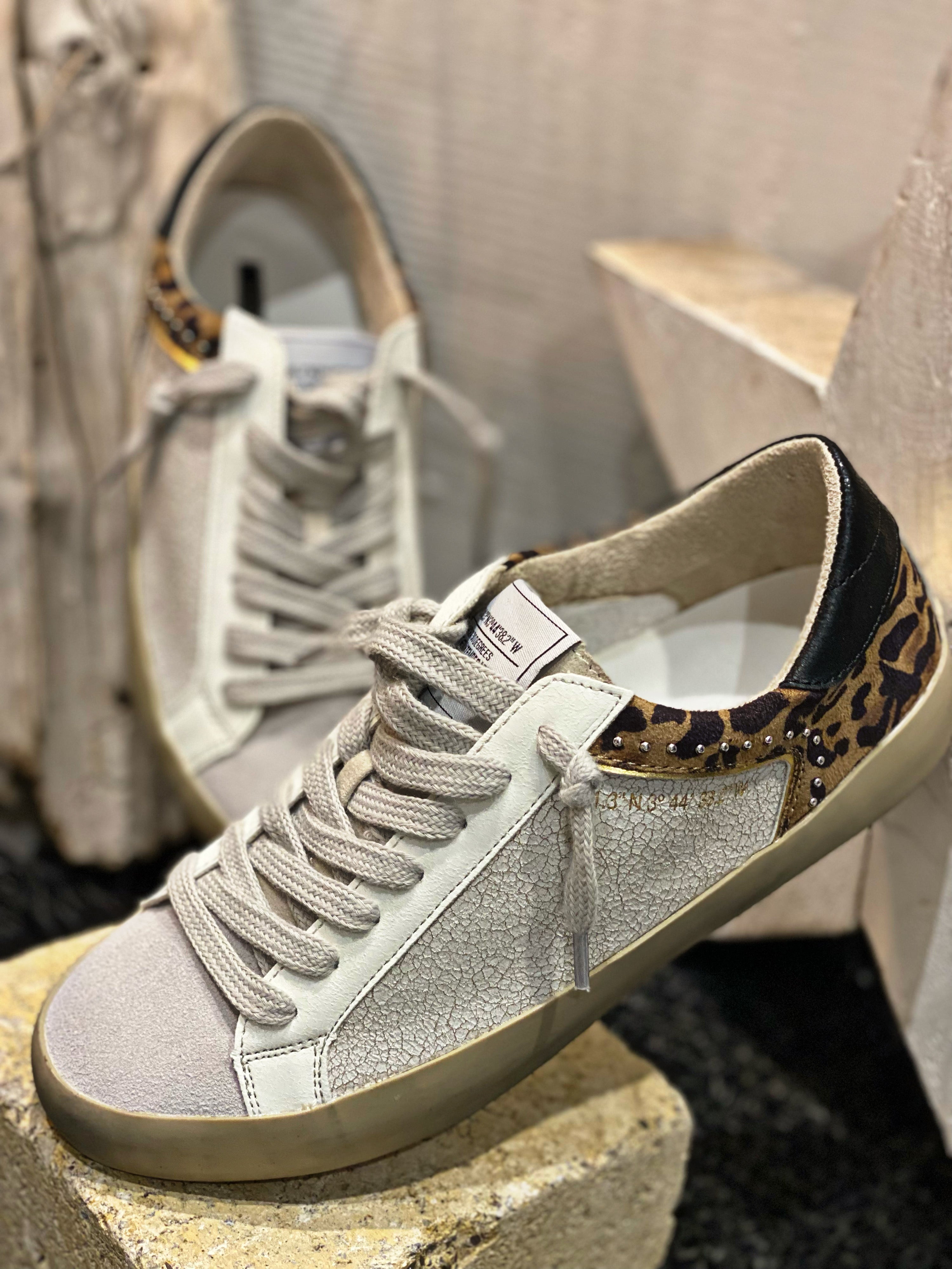 Baskets TALY Blanc Leopard