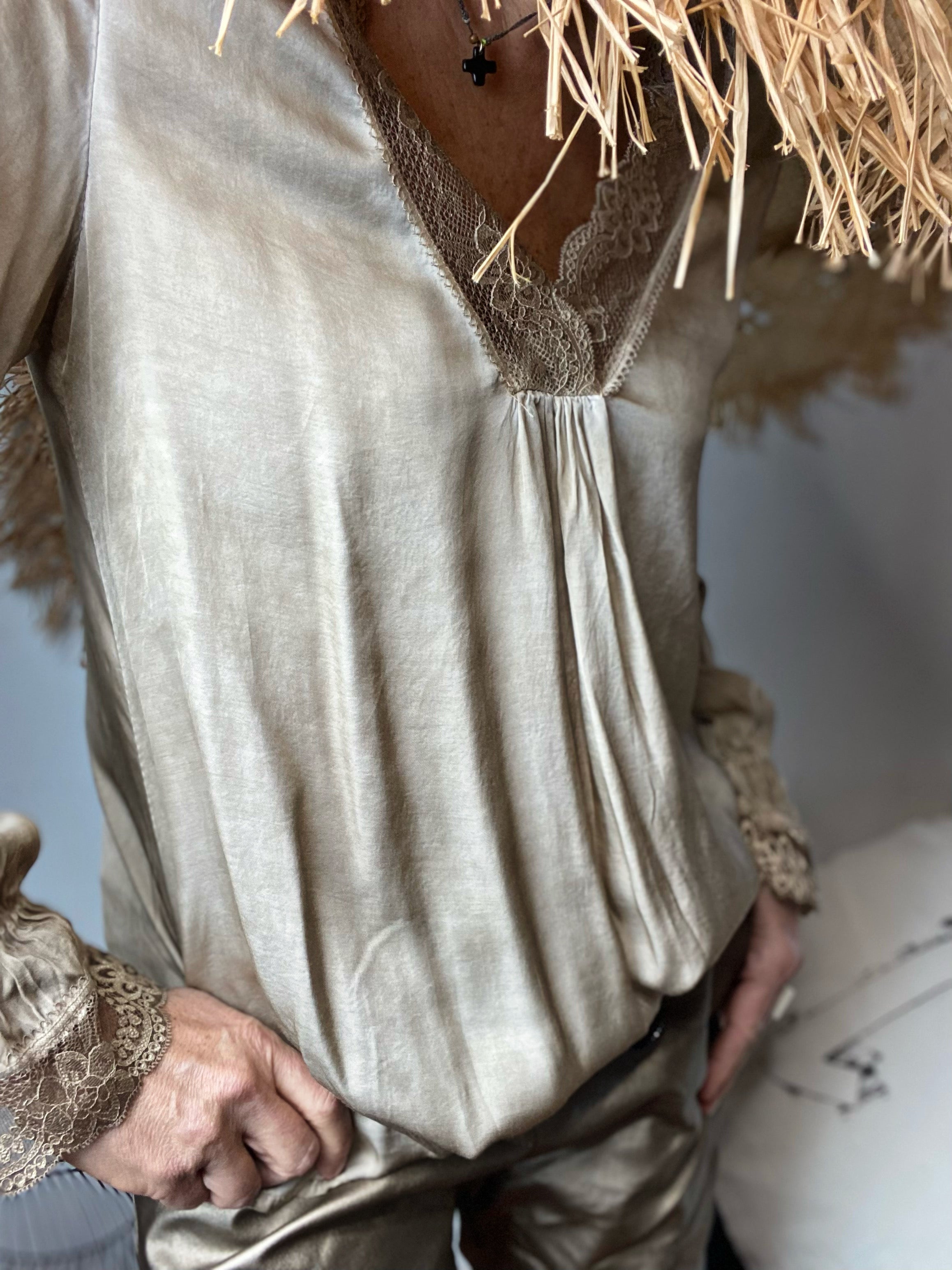 Top satiné RACHEL Beige