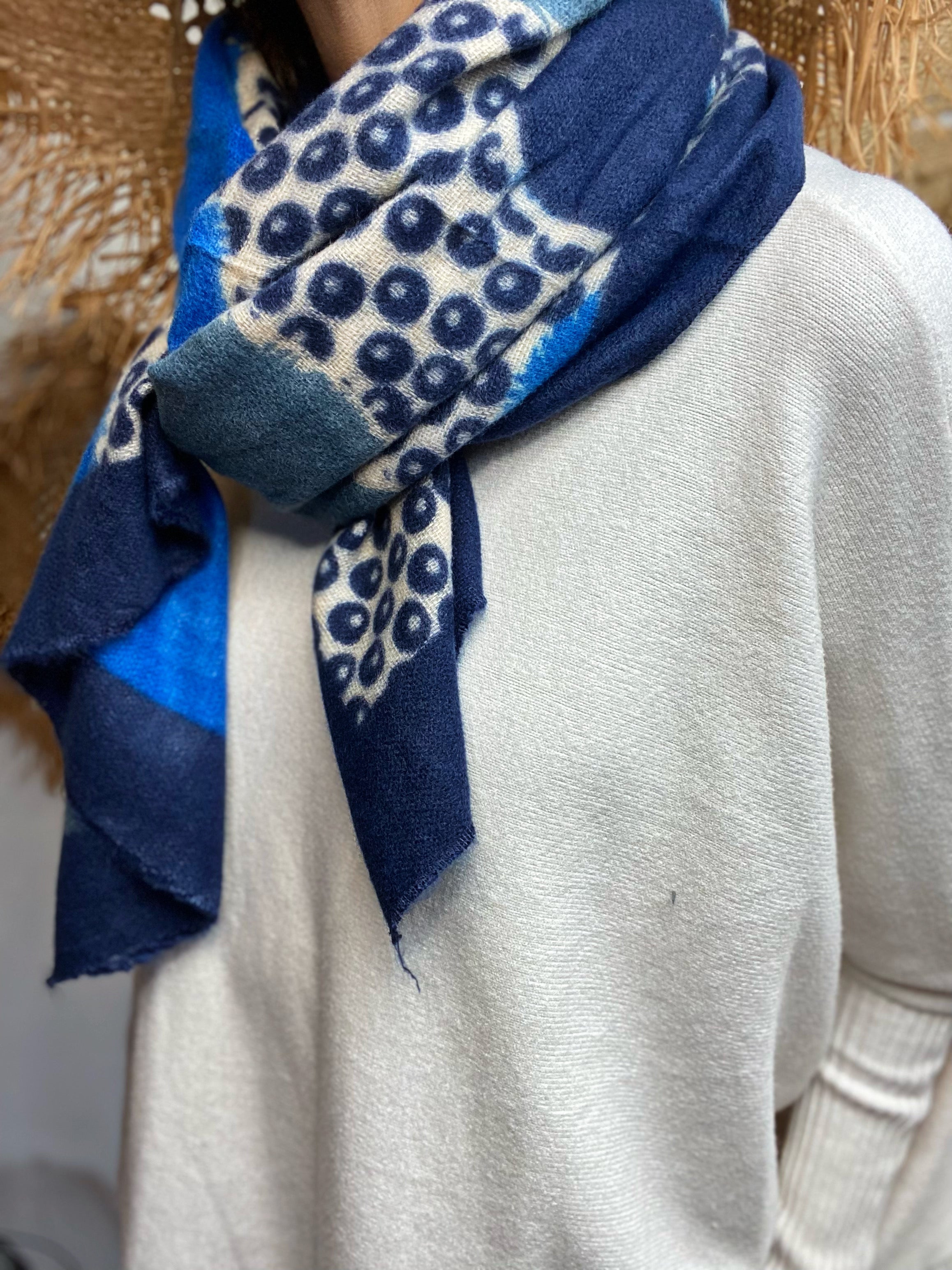 Echarpe BULLE Bleu