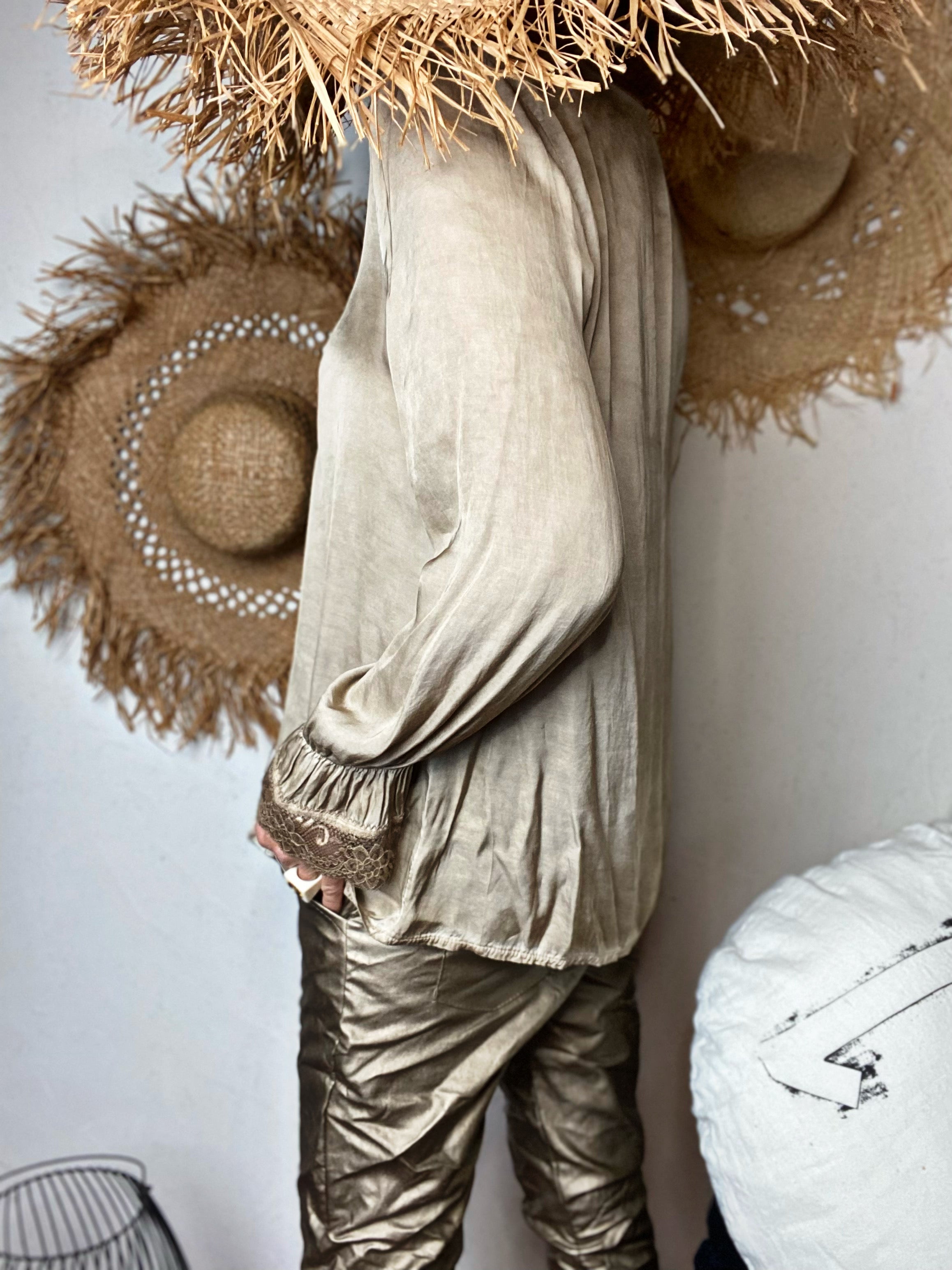 Top satiné RACHEL Beige