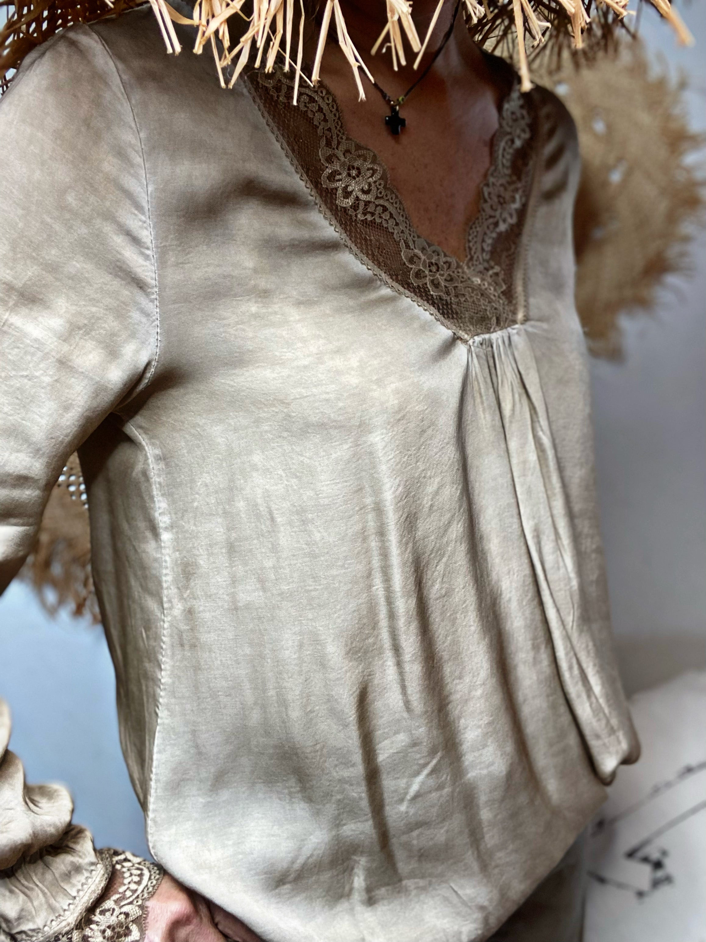 Top satiné RACHEL Beige