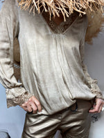 Charger l&#39;image dans la galerie, Top satiné RACHEL Beige
