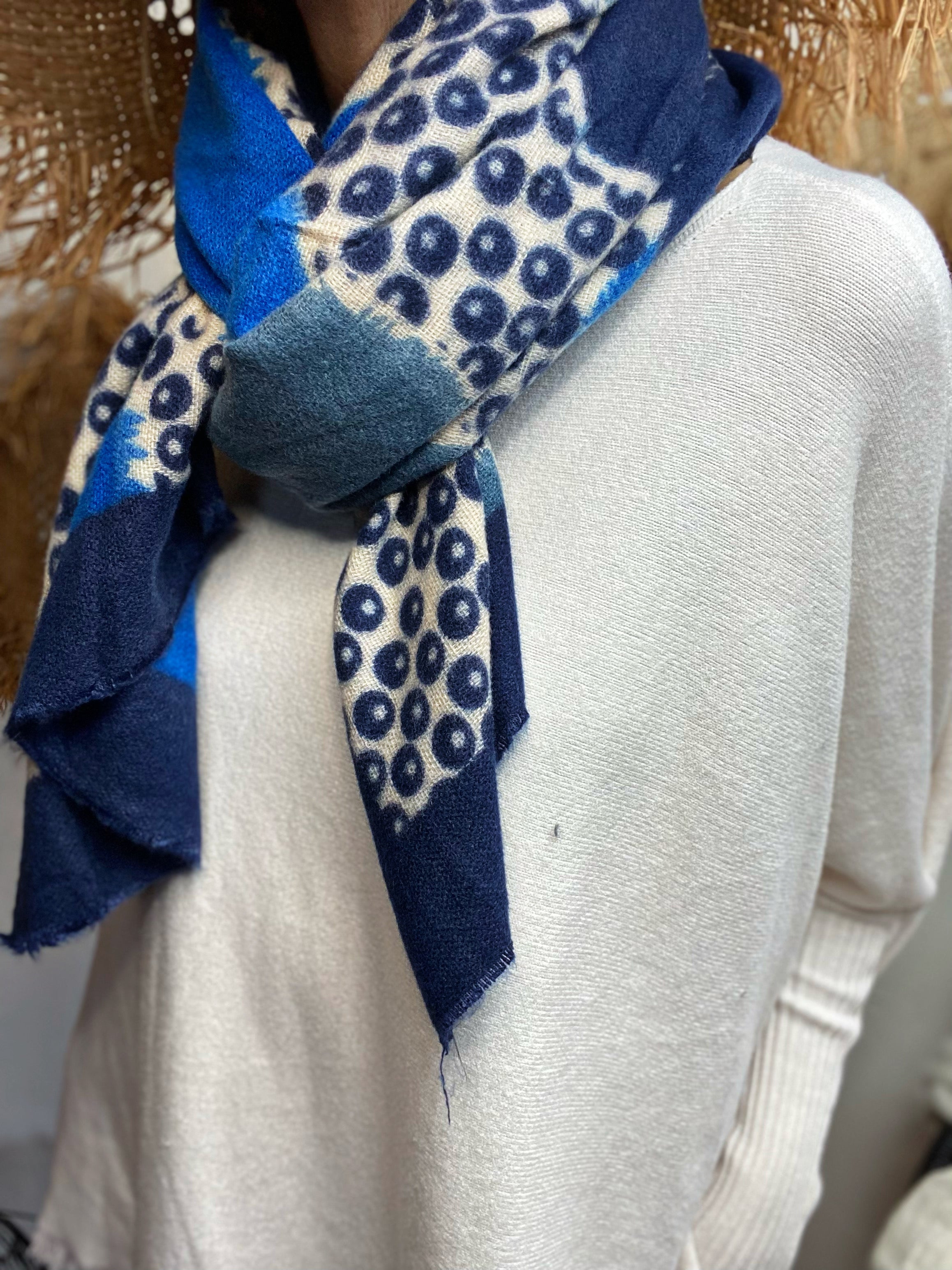 Echarpe BULLE Bleu