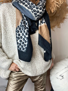Echarpe BULLE Noir/Camel