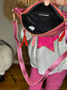 Sac banane VITA Framboise pailleté