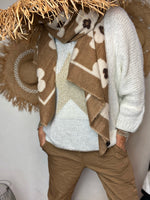 Charger l&#39;image dans la galerie, Echarpe FLOWERS Camel
