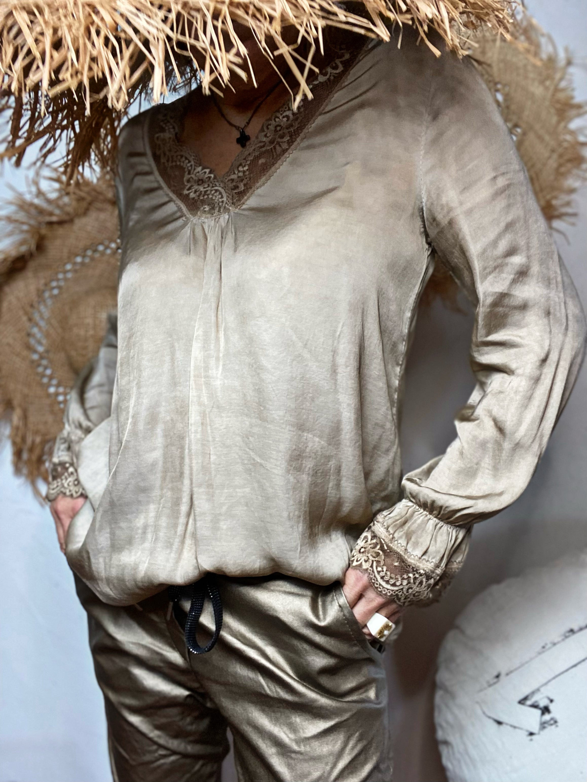 Top satiné RACHEL Beige