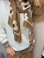 Charger l&#39;image dans la galerie, Echarpe FLOWERS Camel
